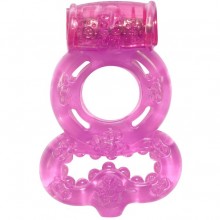 Эрекционное кольцо «Treadle Pink» с петлей для мошонки из серии Lola Rings, цвет розовый, 0114-63Lola, бренд Lola Games, из материала TPR, длина 7 см., со скидкой