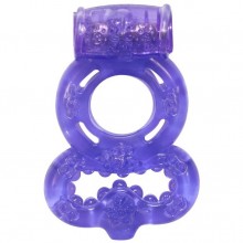 Эрекционное кольцо «Treadle Purple» с петлей для мошонки из серии Lola Rings, цвет фиолетовый, 0114-61Lola, бренд Lola Games, из материала TPR, длина 7 см.