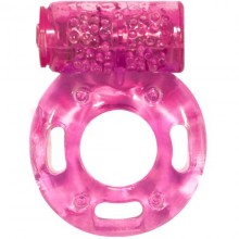 Эрекционное кольцо с вибрацией« Axle-Pin Pink» из коллекции Lola Rings, цвет прозрачный, 0114-83Lola, бренд Lola Games, из материала TPR, длина 4.5 см., со скидкой