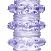 Насадка на пенис «Armour Purple» с бусинами и усиками, цвет фиолетовый, Lola Games 0115-12Lola, из материала TPR, длина 5 см., со скидкой