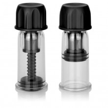 Помпы для сосков «Nipple Play Vacuum Twist Suckers» от компании California Exotic Novelties, цвет черный, SE-2645-05-2, бренд CalExotics, из материала Пластик АБС, длина 10.3 см.