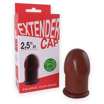 Насадка-удлинитель на член из латекса «Extender Cap 2.5'» от компании СК-Визит, цвет коричневый, 3234 SIT, длина 6 см.