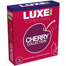 Презервативы Luxe «Royal Cherry Collection» с ароматом вишни, упаковка 3 шт, из материала Латекс, цвет Мульти, длина 18 см.