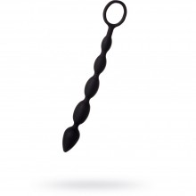 Анальная цепочка с ограничительным кольцом из коллекции A-Toys от ToyFa, цвет черный, 761307, из материала Силикон, длина 27.6 см.