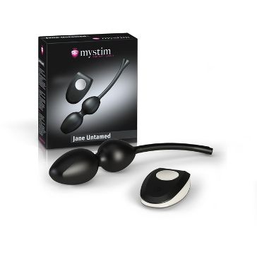 Шарики вагинальные с вибрацией и электростимуляцией «Jane Untamed Geisha», цвет черный, Mystim 46287, бренд Mystim GmbH, длина 20.8 см.