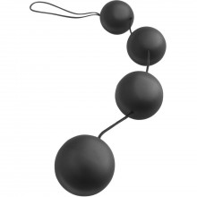 Анальная цепочка со смещенным центром тяжести «Deluxe Vibro Balls» из серии Anal Fantasy от компании PipeDream, цвет черный, PD4642-23, длина 44.3 см., со скидкой