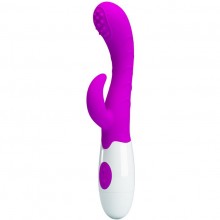 Вибратор «Arthur» с клиторальным пальчиком и эффектом волны из коллекции Pretty Love от компании Baile, цвет фиолетовый, BI-014218-0603S, из материала Силикон, длина 20 см.