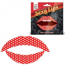 Временное тату на губы «Lip Tatoo» с сердечками от компании Erotic Fantasy, Ef-lt08, цвет Красный