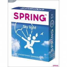 Ультратонкие презервативы «Sky Light» от компании Spring, упаковка 3 штуки, из материала Латекс, длина 19.5 см.