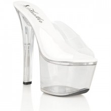 Прозрачные сабо «Invisible» на высоком каблуке от компании Hustler Shoes, цвет белый, размер 36, HFW-102-CLR, цвет Прозрачный, 36 размер