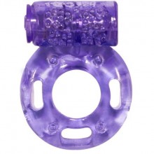 Эрекционное кольцо на член с вибрацией «Axle-pin» из коллекции Lola Rings, цвет фиолетовый, 0114-81Lola, из материала TPR, длина 4.5 см.