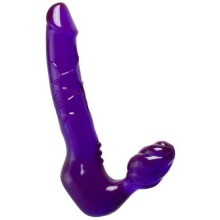 Безремневой страпон «Bend Over Boyfriend» для женщин от компании ToyJoy, цвет фиолетовый, TOY9697, из материала ПВХ, длина 20 см.