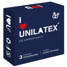 Презервативы латексные «Extra Strong» особо прочные от компании Unilatex, упаковка 3 шт, 3019, длина 19 см.