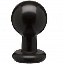 Круглая анальная пробка «Round Butt Plugs Large» от компании Doc Johnson, цвет черный, 0244-59-CD, из материала ПВХ, длина 12.7 см.