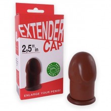 Латексный удлинитель для пениса «Extender Cap 2.5'» от компании СК-Визит, цвет коричневый, 3234, цвет Мулат, длина 6 см.