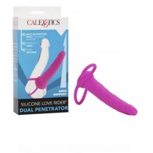 Страпон на пенис «Silicone Love Rider Dual Penetrator» от California Exotic Novelties, цвет розовый, DEL12780, бренд CalExotics, длина 14 см.