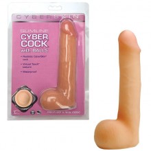 Topco Sales «Cyber Cock with Balls» реалистичный фаллоимитатор из материала «CyberSkin», 1004386, длина 19 см.