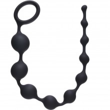 Анальная цепочка «Long Pleasure Chain» с кольцом, цвет черный, Lola Toys 4103-03Lola, из материала Силикон, длина 35 см.