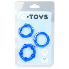 Набор из трех эрекционных колец из коллекции A-Toys от ToyFa, цвет синий, 769004-6, из материала Силикон