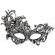 Асимметричная нитяная маска из серии Theatre от ToyFa, цвет черный, размер OS, 708015, из материала Ткань, One Size (Р 42-48)