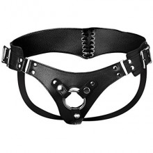Трусики для страпона «Bodice Corset Style Strap On Harness» от Strap U, цвет черный, размер OS, XRAE571, из материала Искусственная кожа, диаметр 4.2 см.