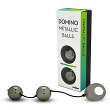 Вагинальные шарики из металла «Domino Metallic Balls» от компании Gopaldas, цвет серебристый, H00104, длина 28 см.