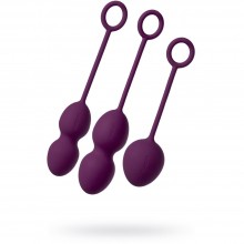 Набор фиолетовых вагинальных шариков «Nova Ball» со смещенным центром тяжести, SSYB-VLT, из материала Силикон, цвет Фиолетовый, длина 17 см.