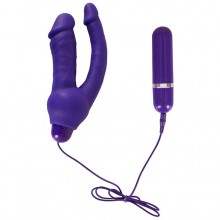 Анально-вагинальный вибромассажер «Double Pleasure Vibe» от компании You 2 Toys, цвет фиолетовый, 5821230000, из материала Силикон, коллекция You2Toys, длина 12.5 см.