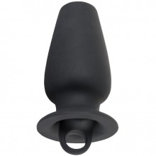 Анальная втулка с отверстием «Lust Tunnel Plug with Stopper» от компании You 2 Toys, цвет черный, 5321180000, из материала Силикон, длина 8.5 см.
