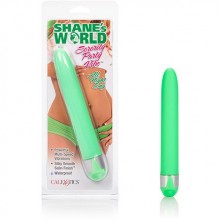 Классический вибратор «Shanes World» от компании California Exotic Novelties, цвет зеленый, SE-0536-50-2, бренд CalExotics, из материала Пластик АБС, коллекция Shanes World Collection, длина 15.5 см.