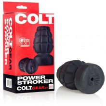 Мастурбатор в форме гранаты «Colt Power Stroker» от компании California Exotic Novelties, цвет черный, SE-6886-03-3, бренд CalExotics, из материала Futurotic, коллекция Colt Gear Collection, длина 10 см.