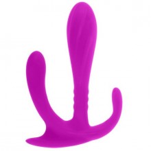 Универсальный тройной стимулятор «Edgar» из серии Pretty Love от компании Baile, цвет фиолетовый, BI-014286PUR, из материала Силикон, цвет Розовый, длина 11.4 см.