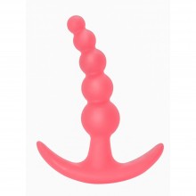 Анальная пробка ребристой формы «Bubbles Anal Plug» из серии First Time от компании Lola Toys, цвет розовый, 5001-01lola, из материала Силикон, коллекция First Time by Lola, длина 11.5 см.