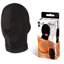 Эластичная маска на голову с прорезью для рта от компании Lux Fetish, цвет черный, размер OS, LF6007, из материала Полиэстер, One Size (Р 42-48)