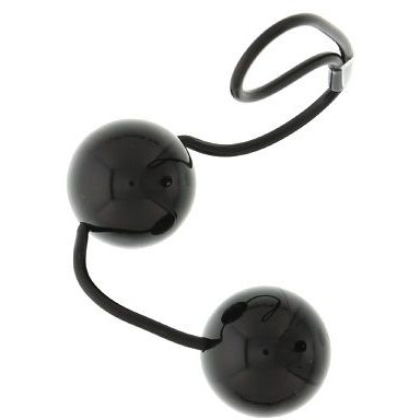 Чeрные вагинальные шарики на мягкой сцепке «GOOD VIBES PERFECT BALLS», цвет черный, Dream toys 20078, диаметр 3 см.