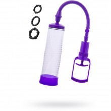 Вакуумная помпа с прозрачной колбой «Erection» для мужчин от компании Sexus Men, цвет фиолетовый, 709004-4, из материала Пластик АБС, длина 23 см.