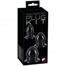 Набор растягивающих анальный вход пробок «Anal Stretching Plug Kit» от компании You 2 Toys, цвет черный, 0531570, длина 6.2 см.