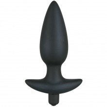 Анальная втулка с вибрацией «Butt Plug Large» из серии Black Velvets от компании You 2 Toys, цвет черный, 0578185, из материала Силикон, коллекция You2Toys, длина 17 см.