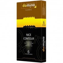 Презервативы с ребрышками «DOMINO CLASSIC Nice Contour», упаковка 6 шт, Luxe DOMINO Classic Nice Contour №6, из материала Латекс, длина 18 см.