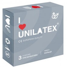 Презервативы с кольцами из латекса «Ribbed» от компании Unilatxe, упаковка 3 шт, UL-3018-1, цвет Телесный, длина 19 см.