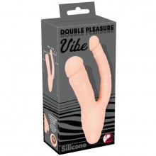 Анально-вагинальный двойной вибромассажер «Double Pleasure Vibe» от компании You 2 Toys, цвет телесный, 5929860000, коллекция You2Toys, длина 21 см.