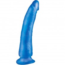 Фаллоимитатор классической формы на присоске «Slim 7», цвет голубой, PipeDream Basix Rubber Worx 422314, длина 20.3 см.