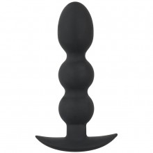 Тяжелая анальная елочка на жесткой сцепке «Heavy Beads» из серии Black Velvets от компании Orion, цвет черный, 5330250000, из материала Силикон, длина 13.3 см.