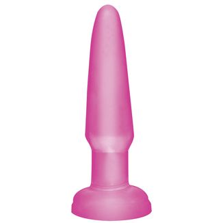 Анальная пробка классической формы «Beginners Butt Plug» из серии Basix Rubber Worx от компании PipeDream, цвет розовый, PD4267-11, из материала TPR, длина 11 см.