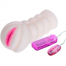 Рельефный мастурбатор-вагина с вибрацией от компании Baile, цвет телесный, BM-009152, длина 16 см.