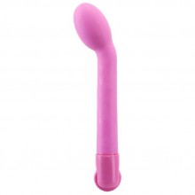 Изогнутый вагинальный вибратор для женщин «G-Spot» для точки G от компании Gopaldas, цвет розовый, 50872, из материала TPR, длина 19 см.