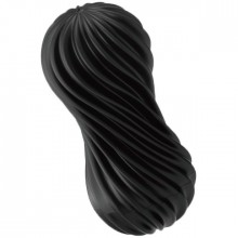 Ручной мастурбатор «Flex Masturbation» с плотным рельефом от известной компании Tenga, цвет черный, FLX-002, длина 17.6 см.