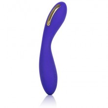 Изогнутый женский вибратор для точки G - «Impulse Intimate E-Stimulator Wand» от компании California Exotic Novelties, цвет синий, SE-0630-15-3, из материала Силикон, длина 21.5 см.