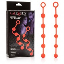 Анальные шарики «Silicone O Beads - Orange» с кольцом на конце из серии Posh от компании California Exotic Novelties, цвет красный, SE-1322-30-3, из материала Силикон, цвет Оранжевый, длина 23 см.