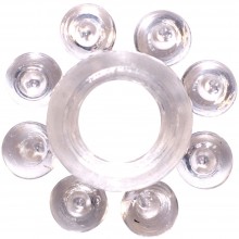 Классическое эрекционное кольцо «Bubbles» из коллекции Rings от Lola Toys, цвет прозрачный, 0112-30Lola, из материала TPR, длина 4.5 см.